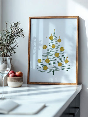 Weihnachtsbaum Minimalistisch Gold