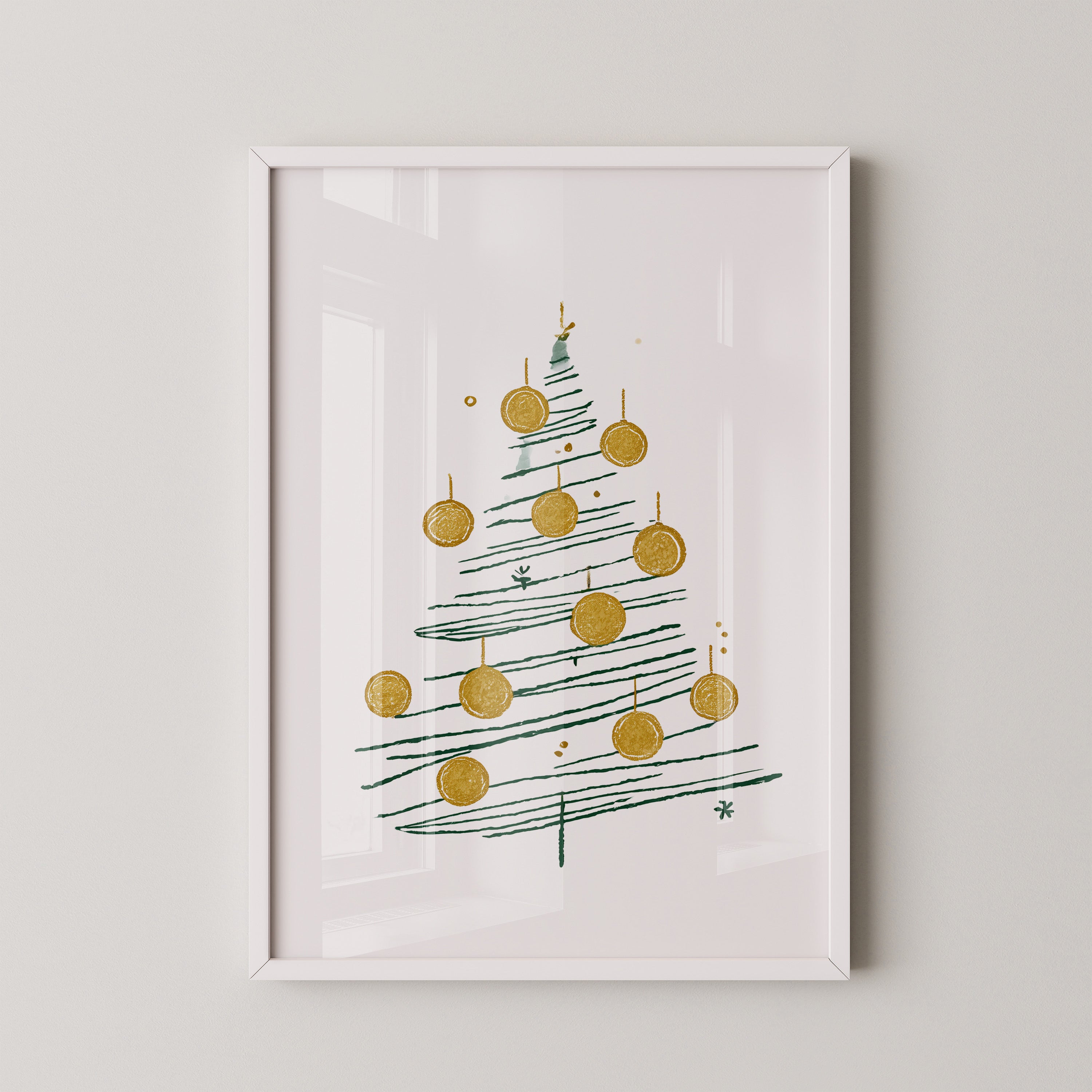 Weihnachtsbaum Minimalistisch Gold