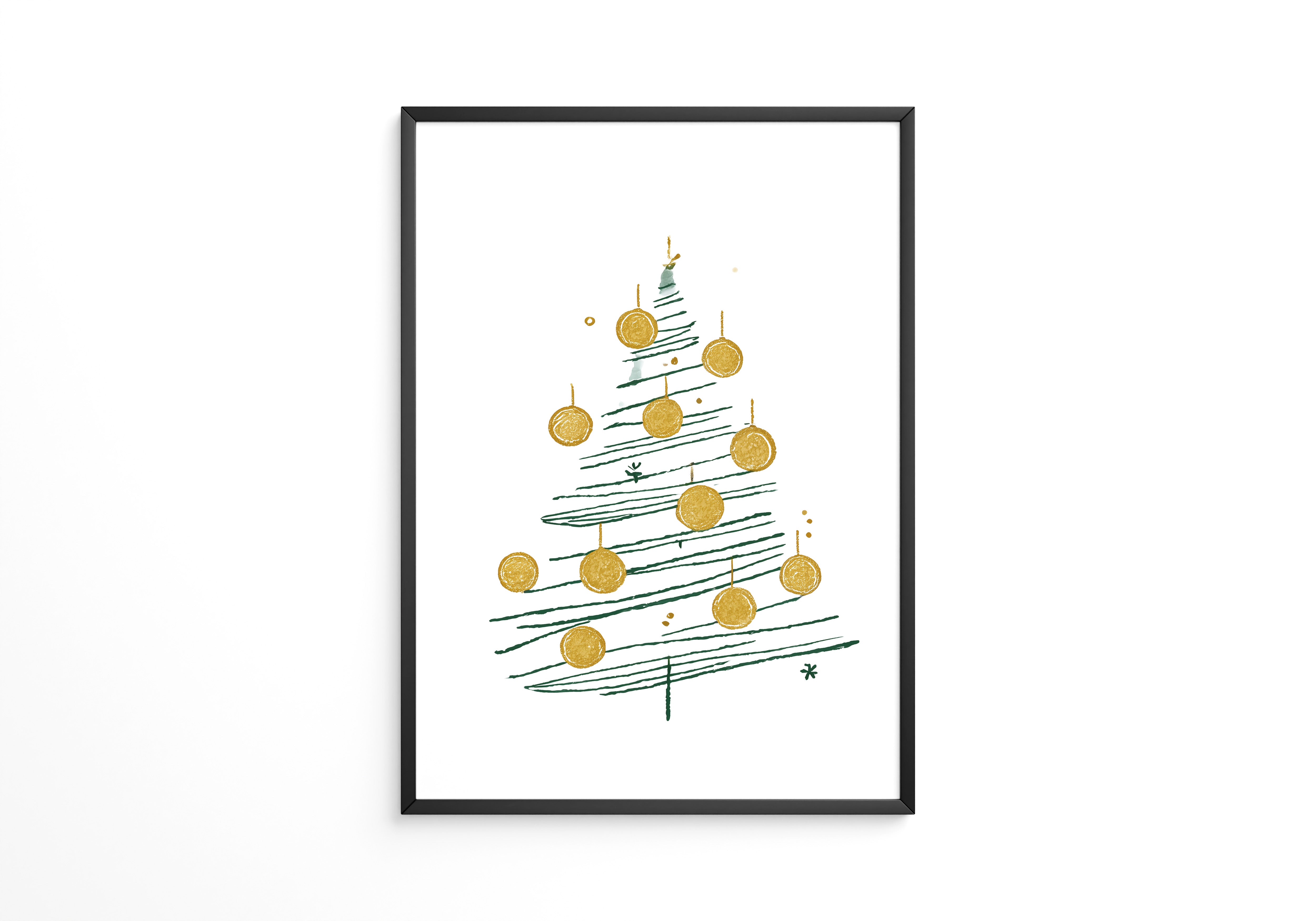 Weihnachtsbaum Minimalistisch Gold