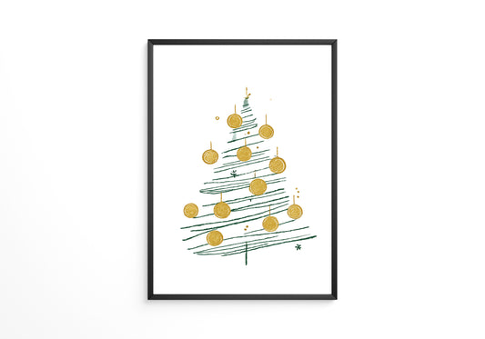 Weihnachtsbaum Minimalistisch Gold