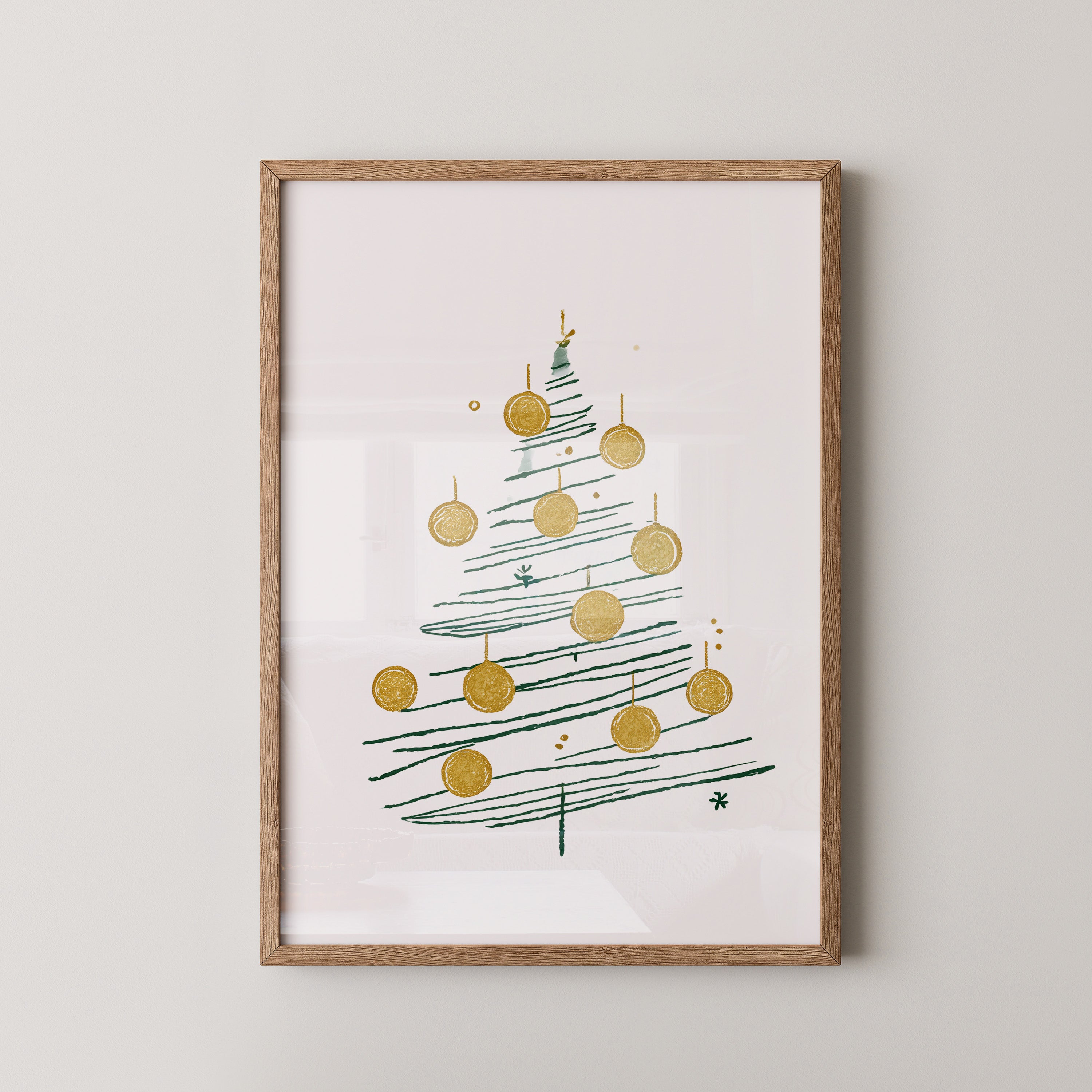 Weihnachtsbaum Minimalistisch Gold