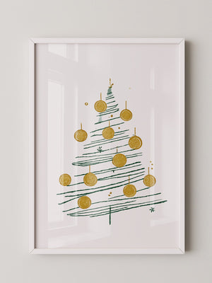 Weihnachtsbaum Minimalistisch Gold
