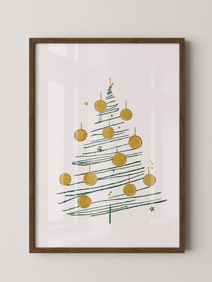 Weihnachtsbaum Minimalistisch Gold