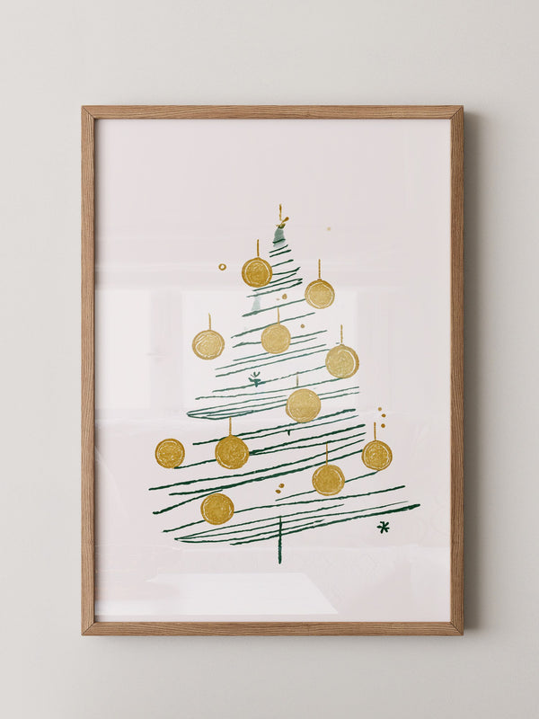 Weihnachtsbaum Minimalistisch Gold