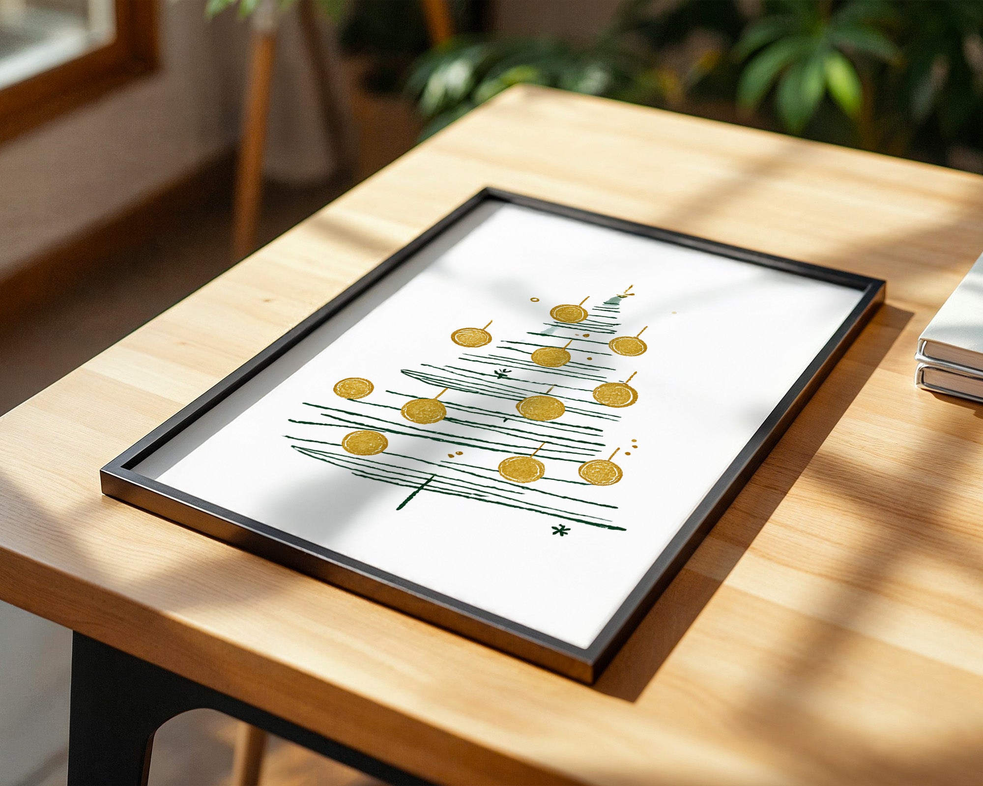 Weihnachtsbaum Minimalistisch Gold