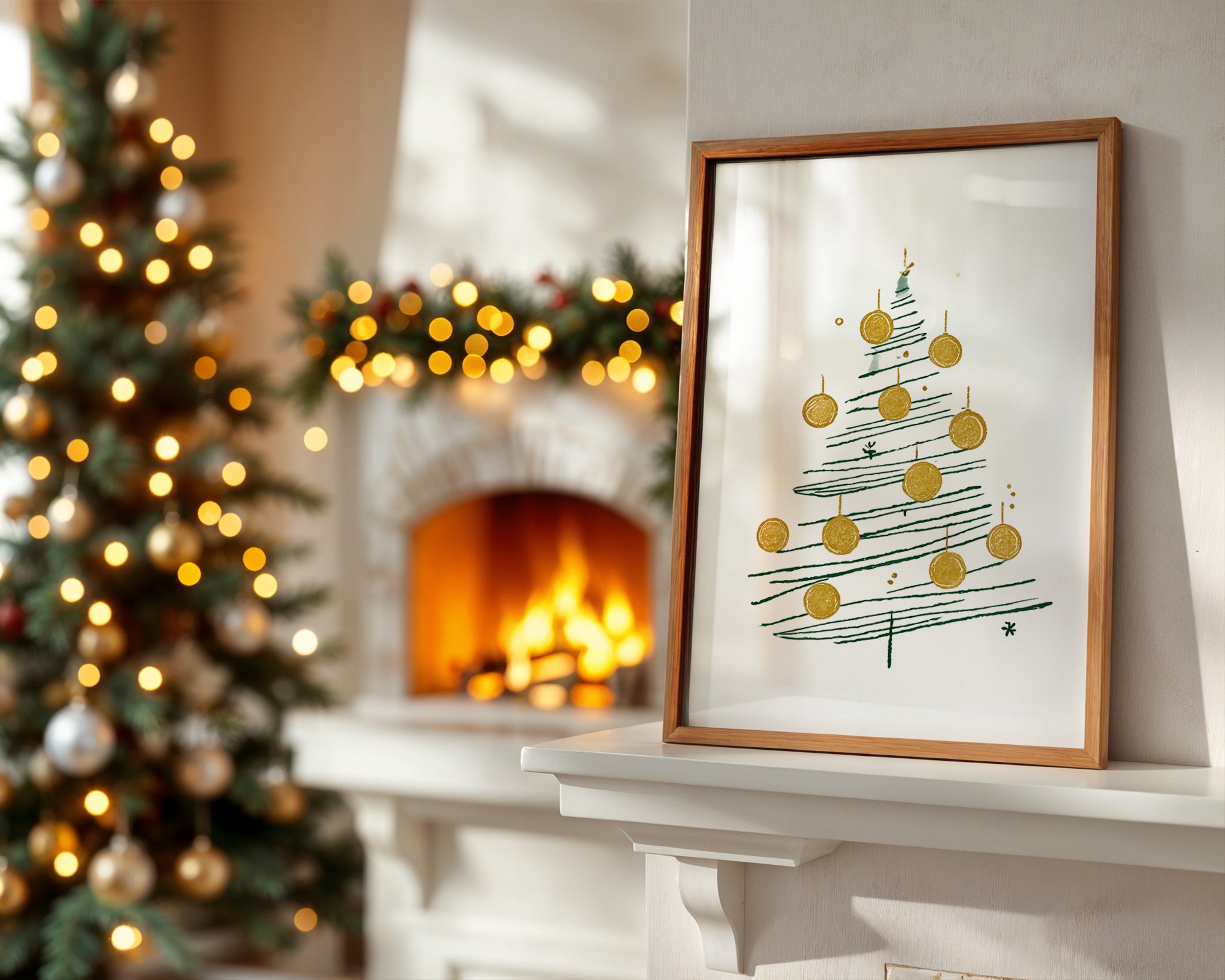 Weihnachtsbaum Minimalistisch Gold