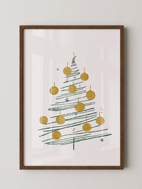 Weihnachtsbaum Minimalistisch Gold