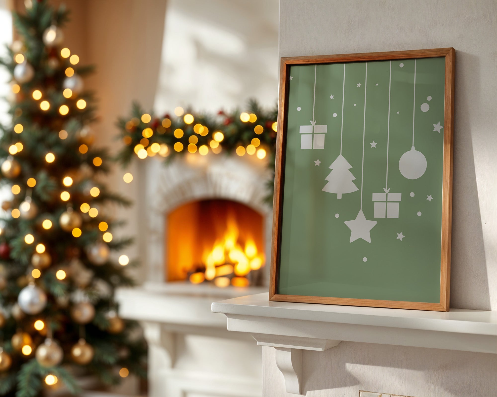 Weihnachtsbaum Geschenke stilisiert