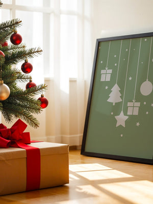 Weihnachtsbaum Geschenke stilisiert