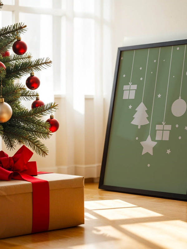 Weihnachtsbaum Geschenke stilisiert