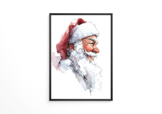 Weihnachtsmann Aquarell Profil
