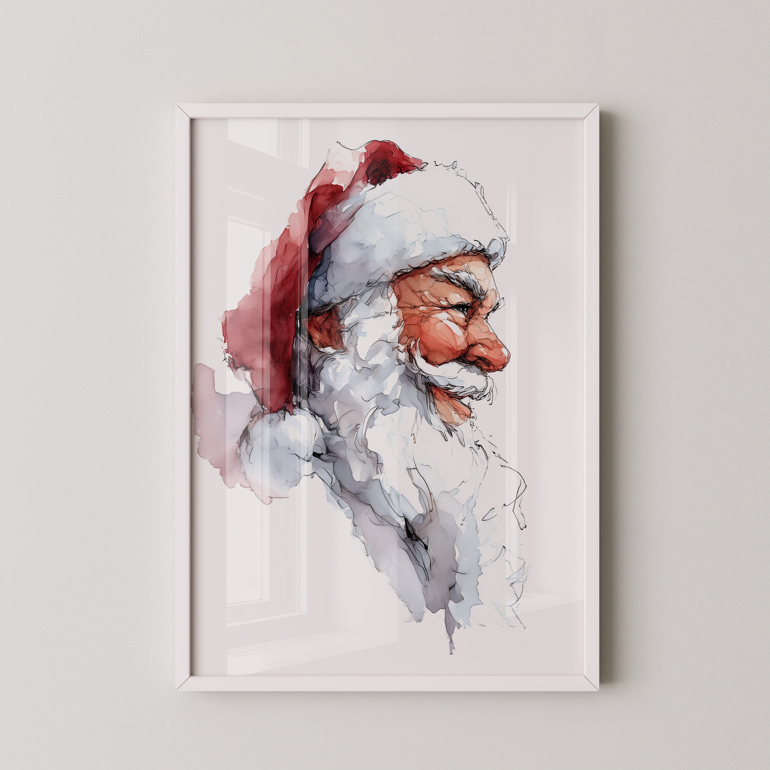 Weihnachtsmann Aquarell Profil