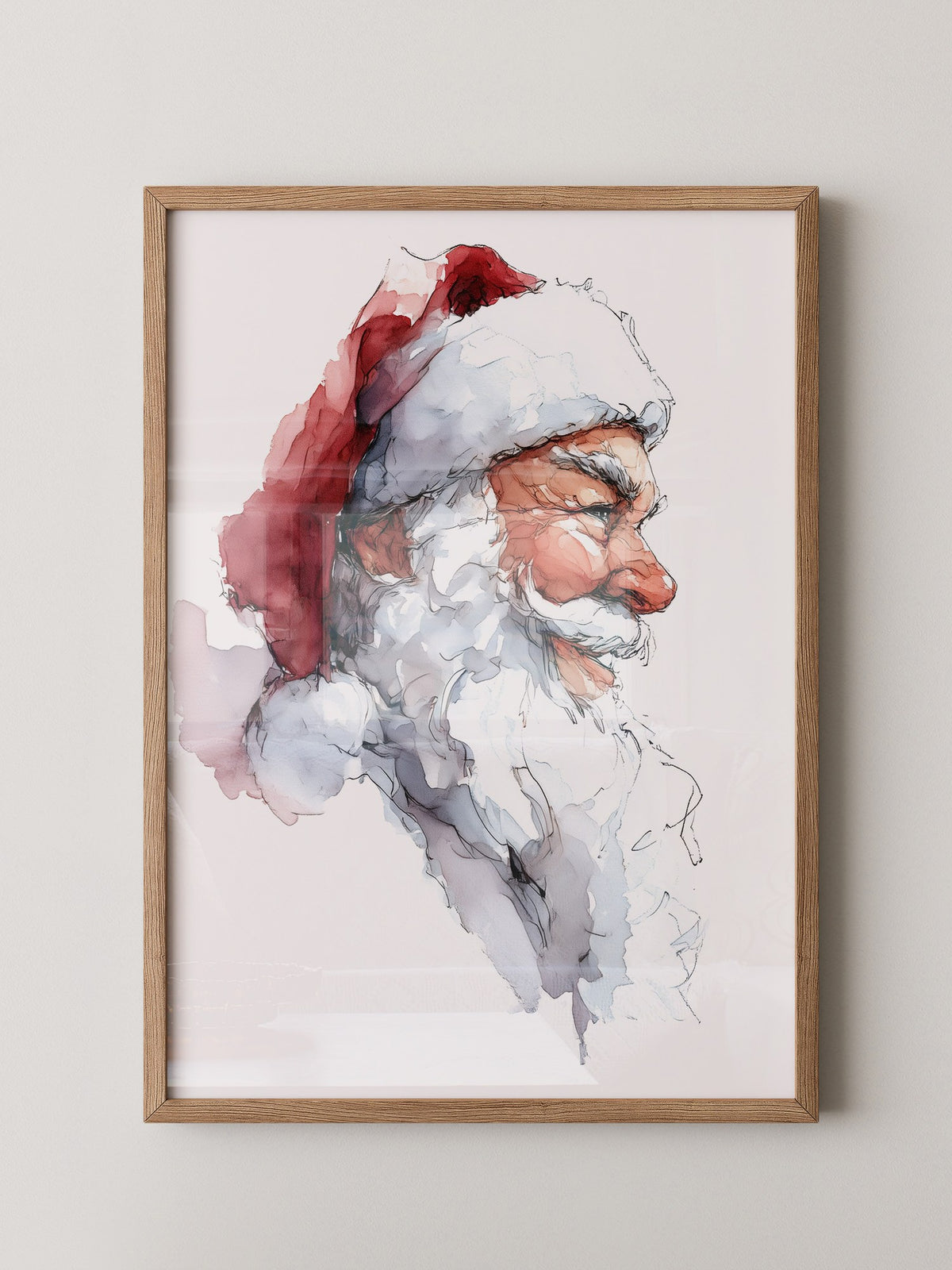 Weihnachtsmann Aquarell Profil