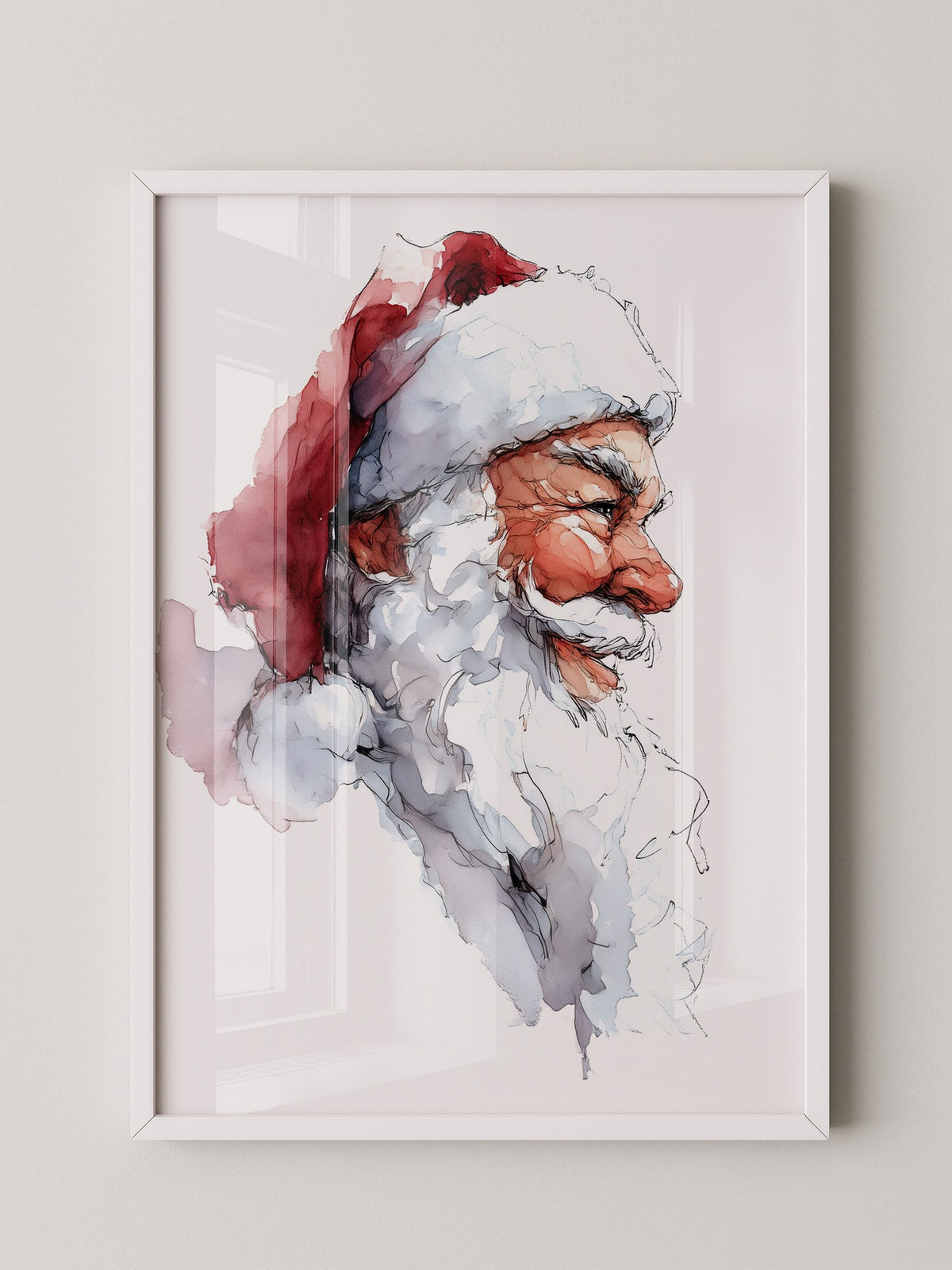 Weihnachtsmann Aquarell Profil