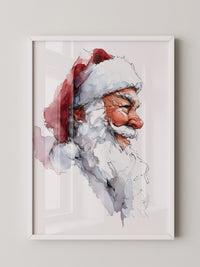 Weihnachtsmann Aquarell Profil