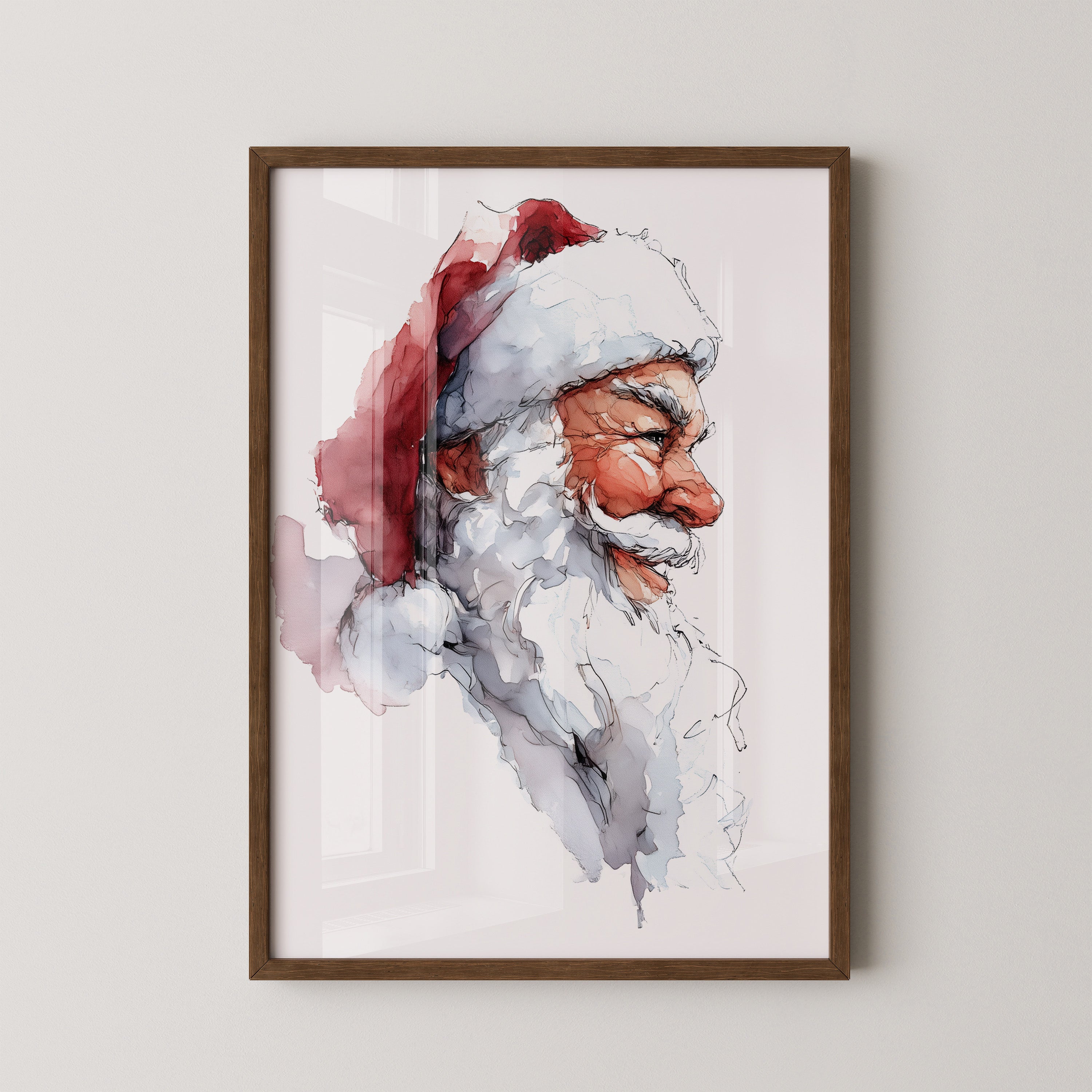Weihnachtsmann Aquarell Profil