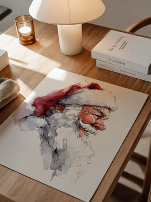 Weihnachtsmann Aquarell Profil