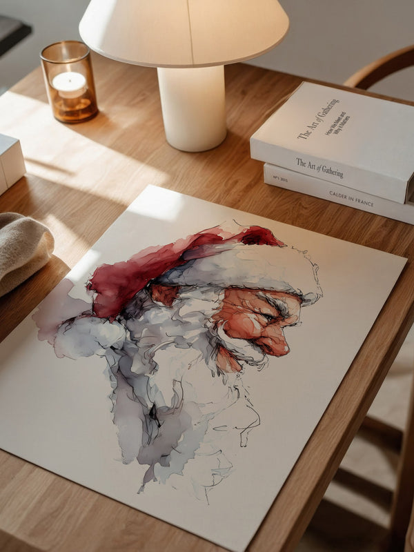 Weihnachtsmann Aquarell Profil