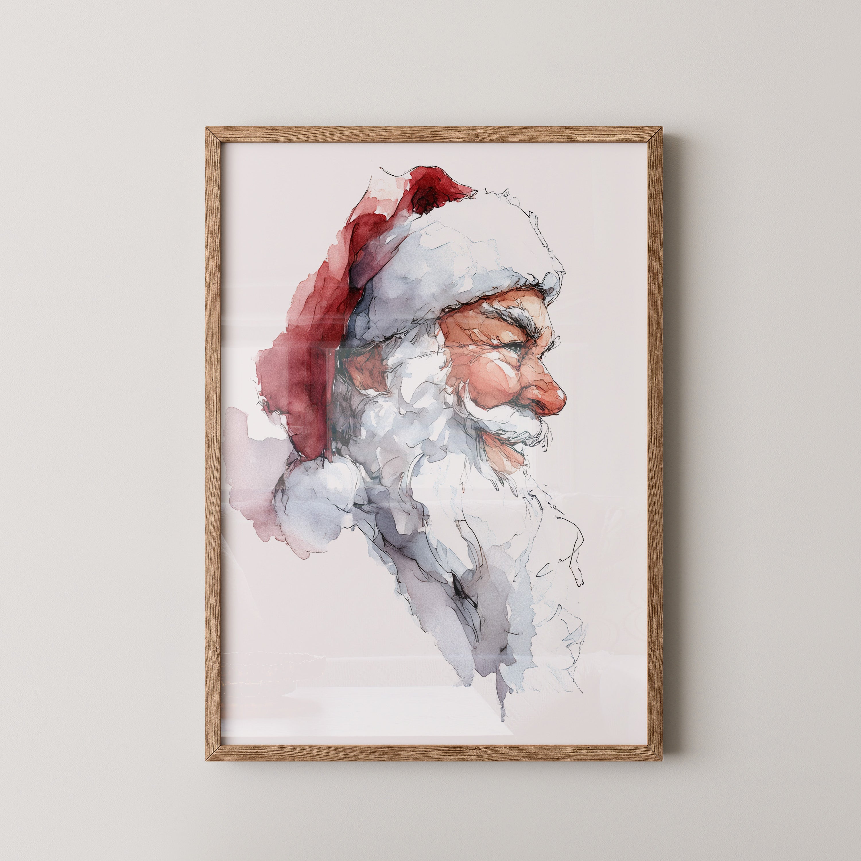 Weihnachtsmann Aquarell Profil