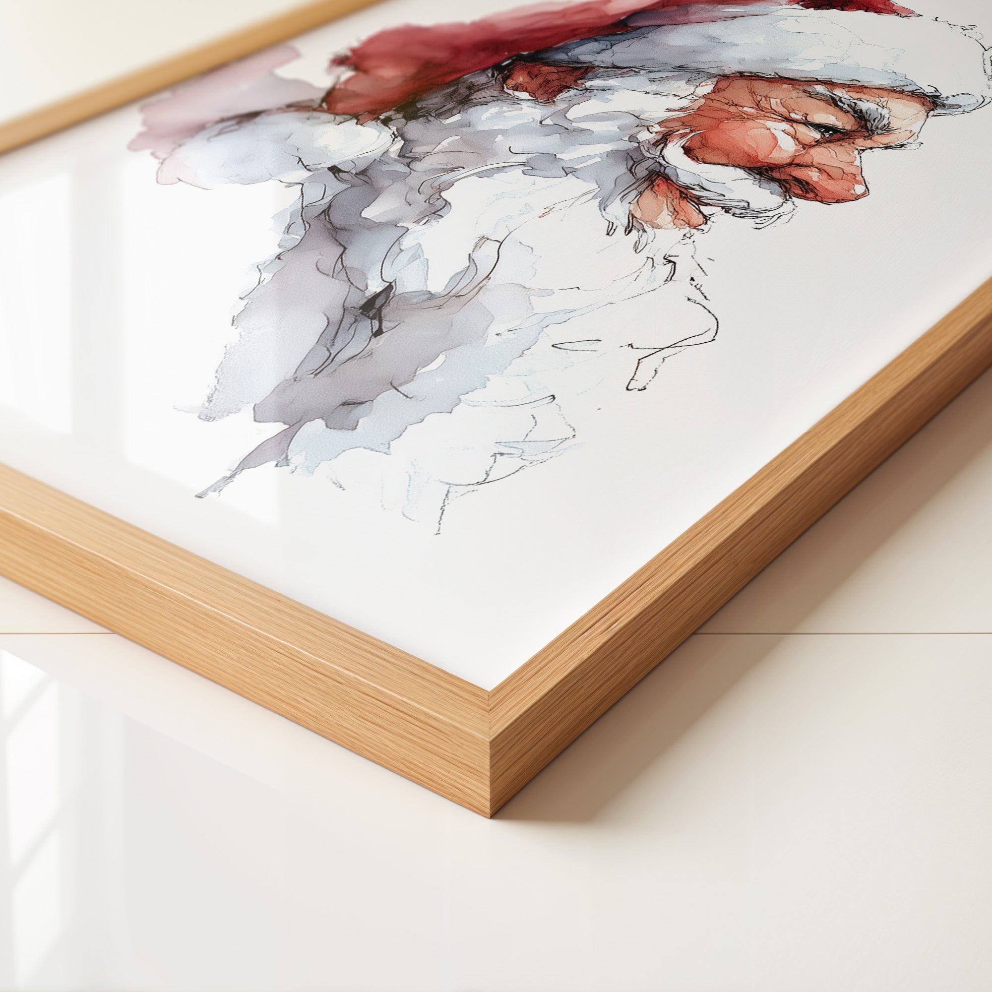 Weihnachtsmann Aquarell Profil