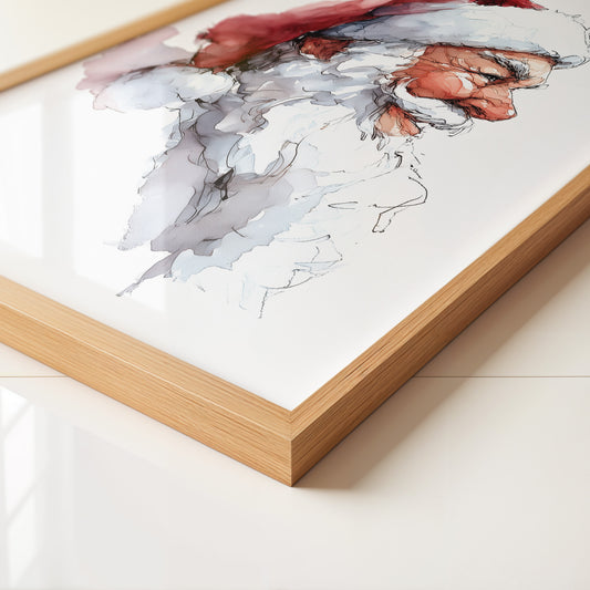 Weihnachtsmann Aquarell Profil