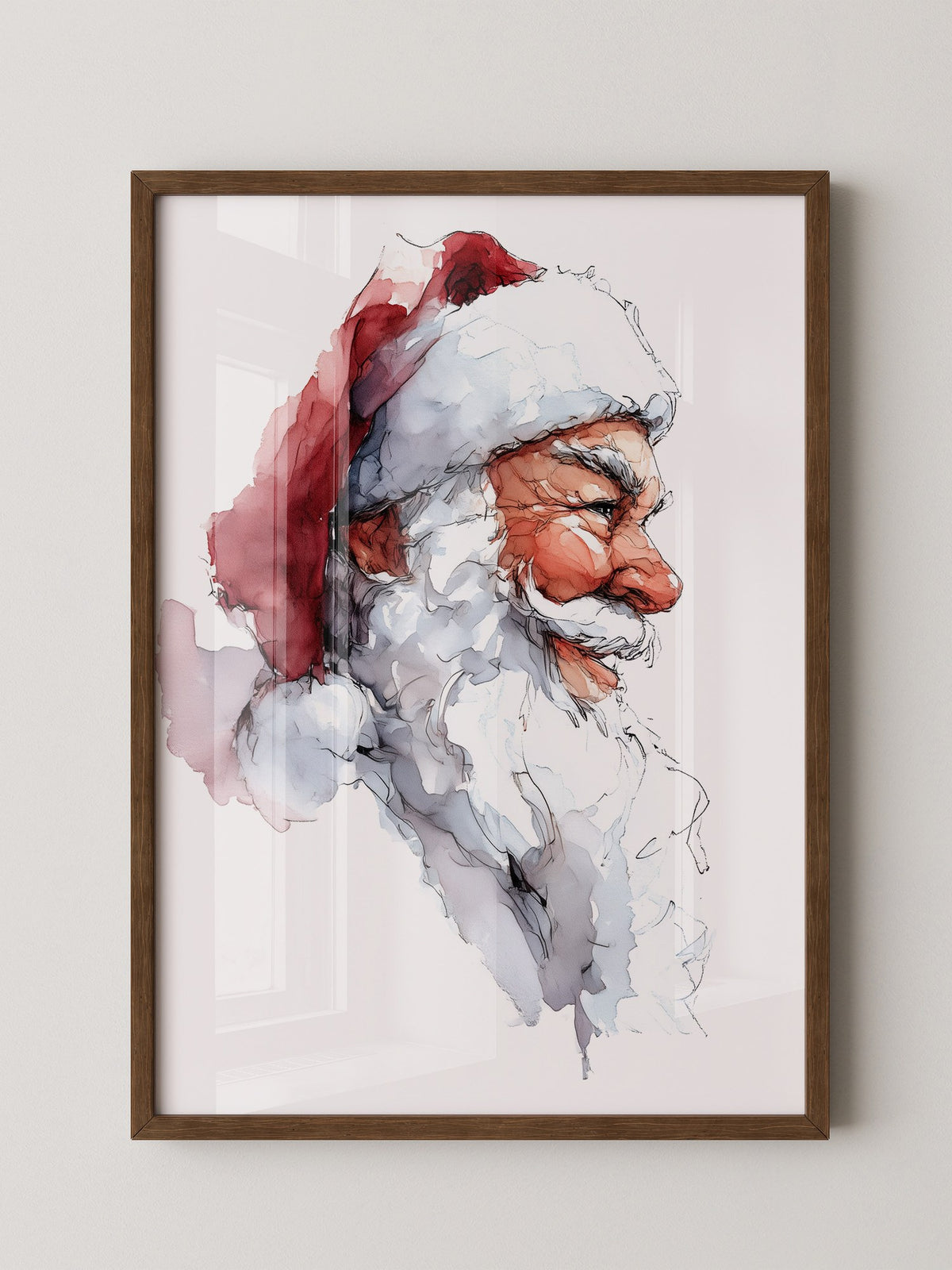 Weihnachtsmann Aquarell Profil