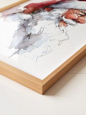 Weihnachtsmann Aquarell Profil