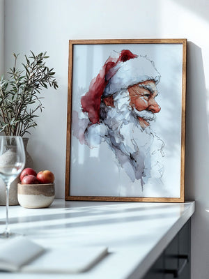 Weihnachtsmann Aquarell Profil