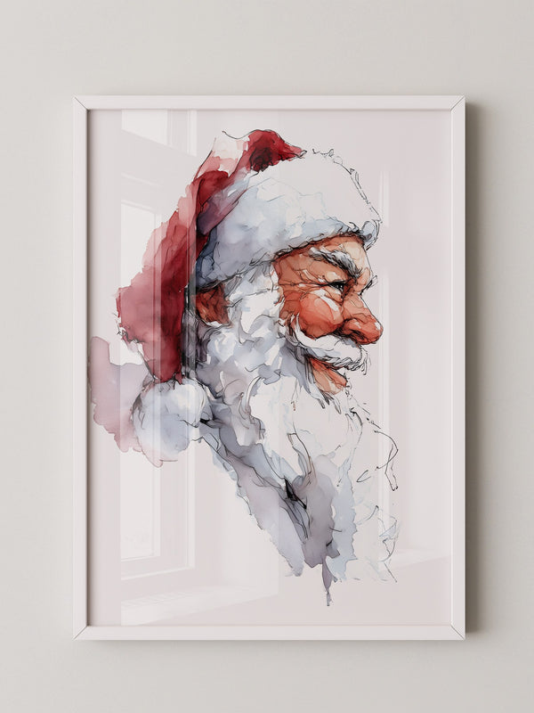 Weihnachtsmann Aquarell Profil