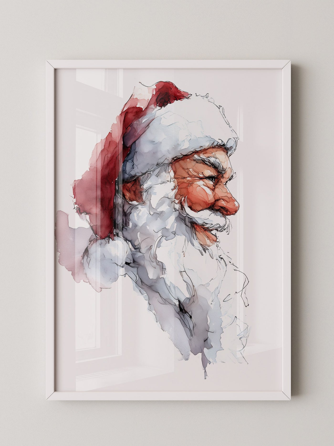 Weihnachtsmann Aquarell Profil
