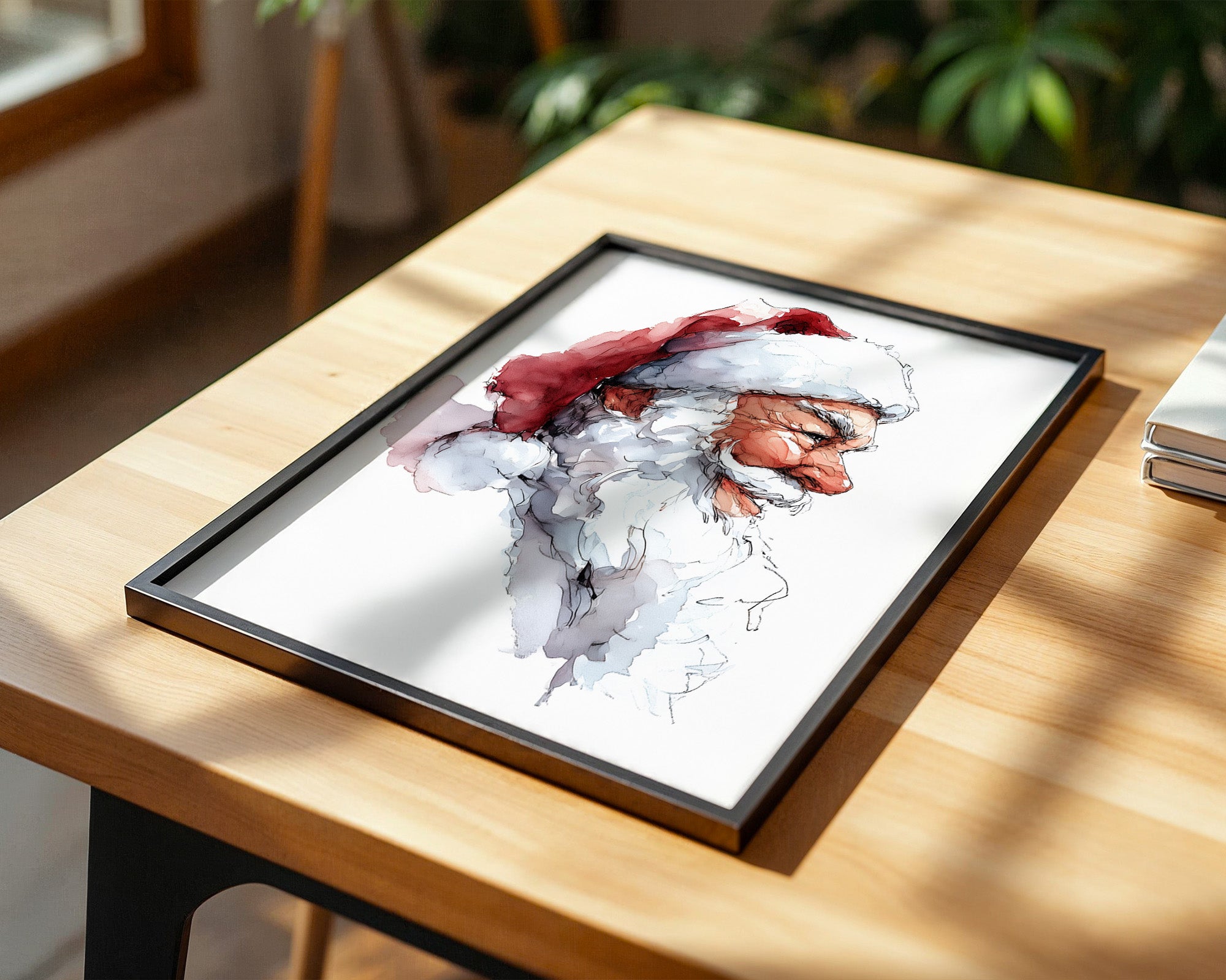 Weihnachtsmann Aquarell Profil