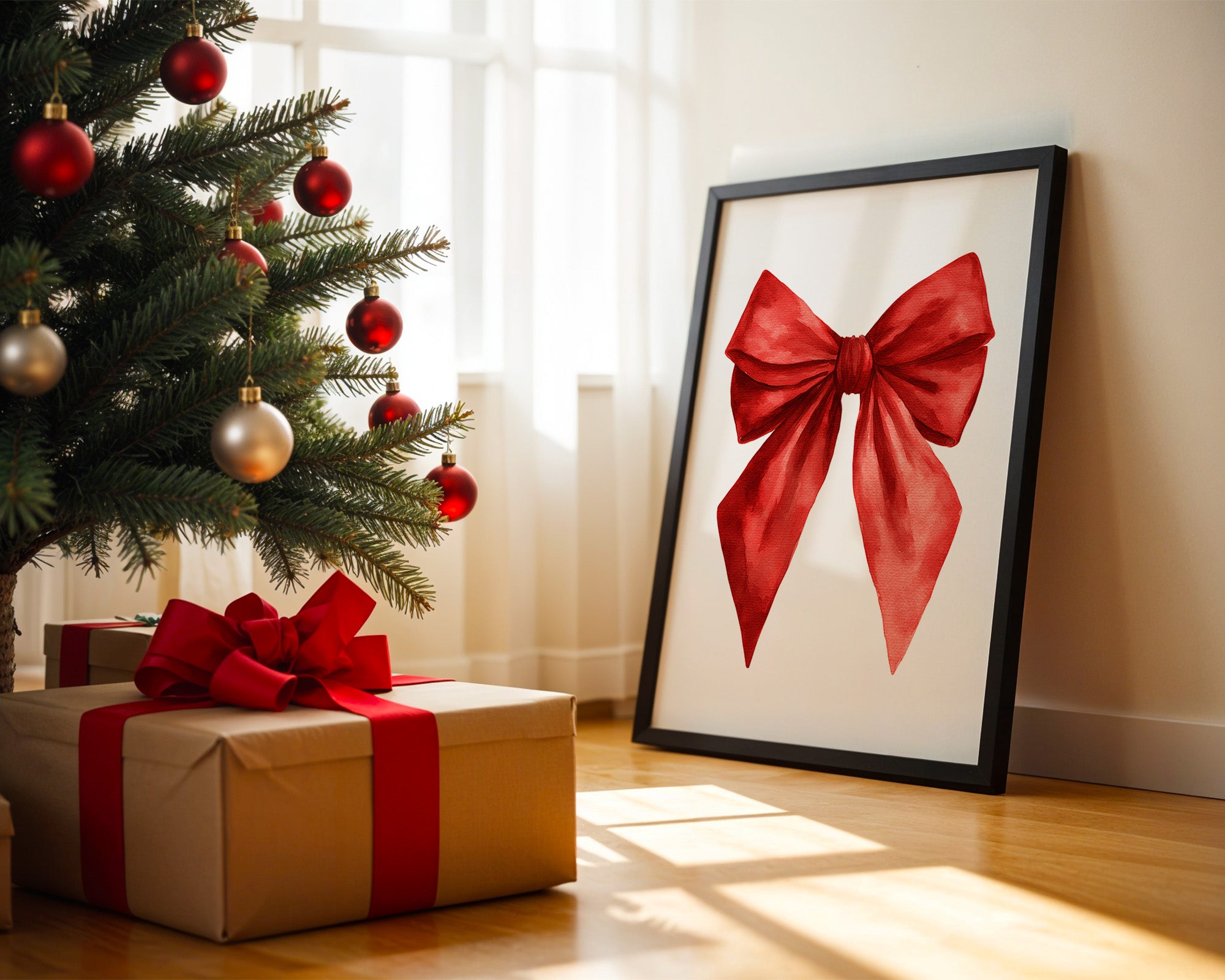 Rote Schleife Aquarell