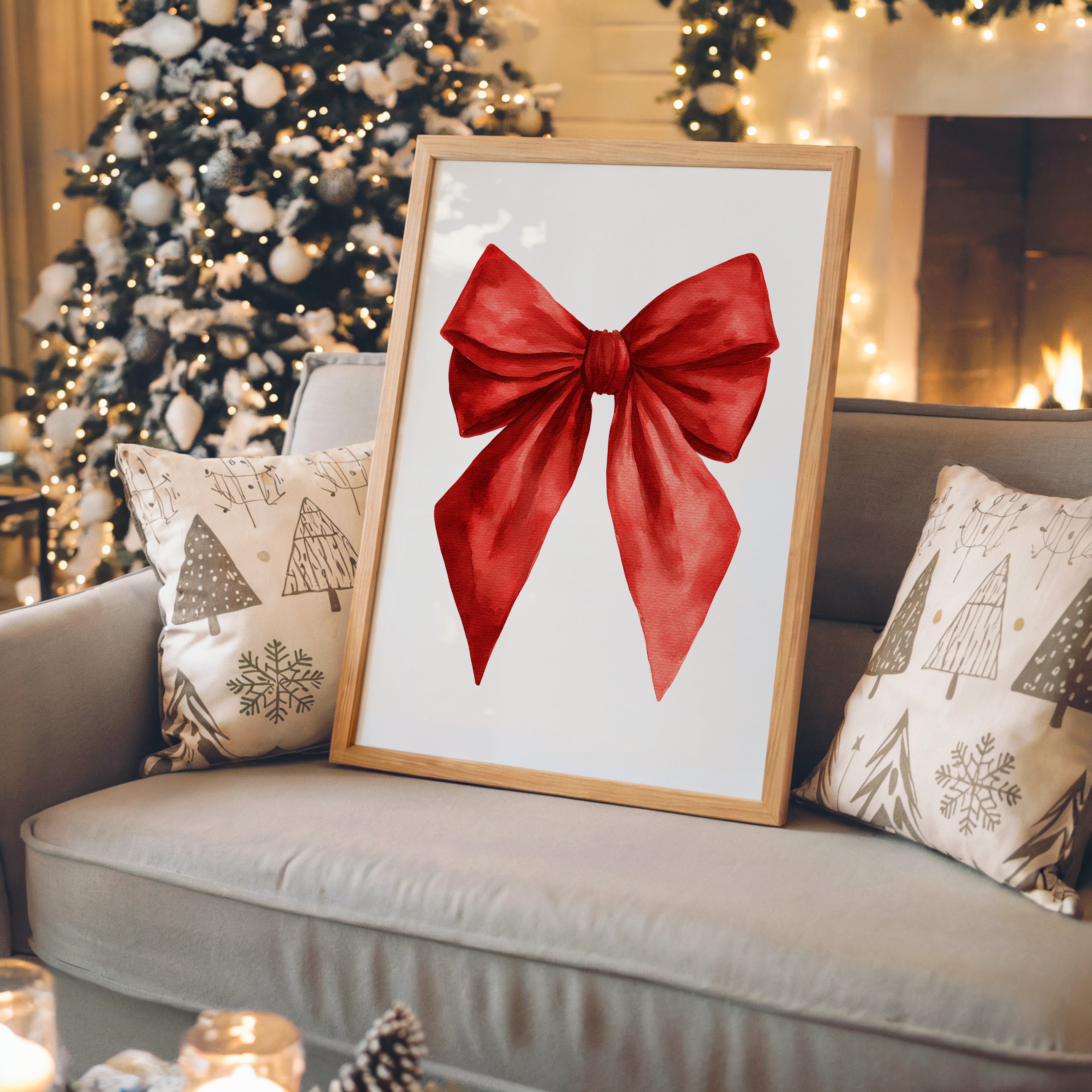 Rote Schleife Aquarell