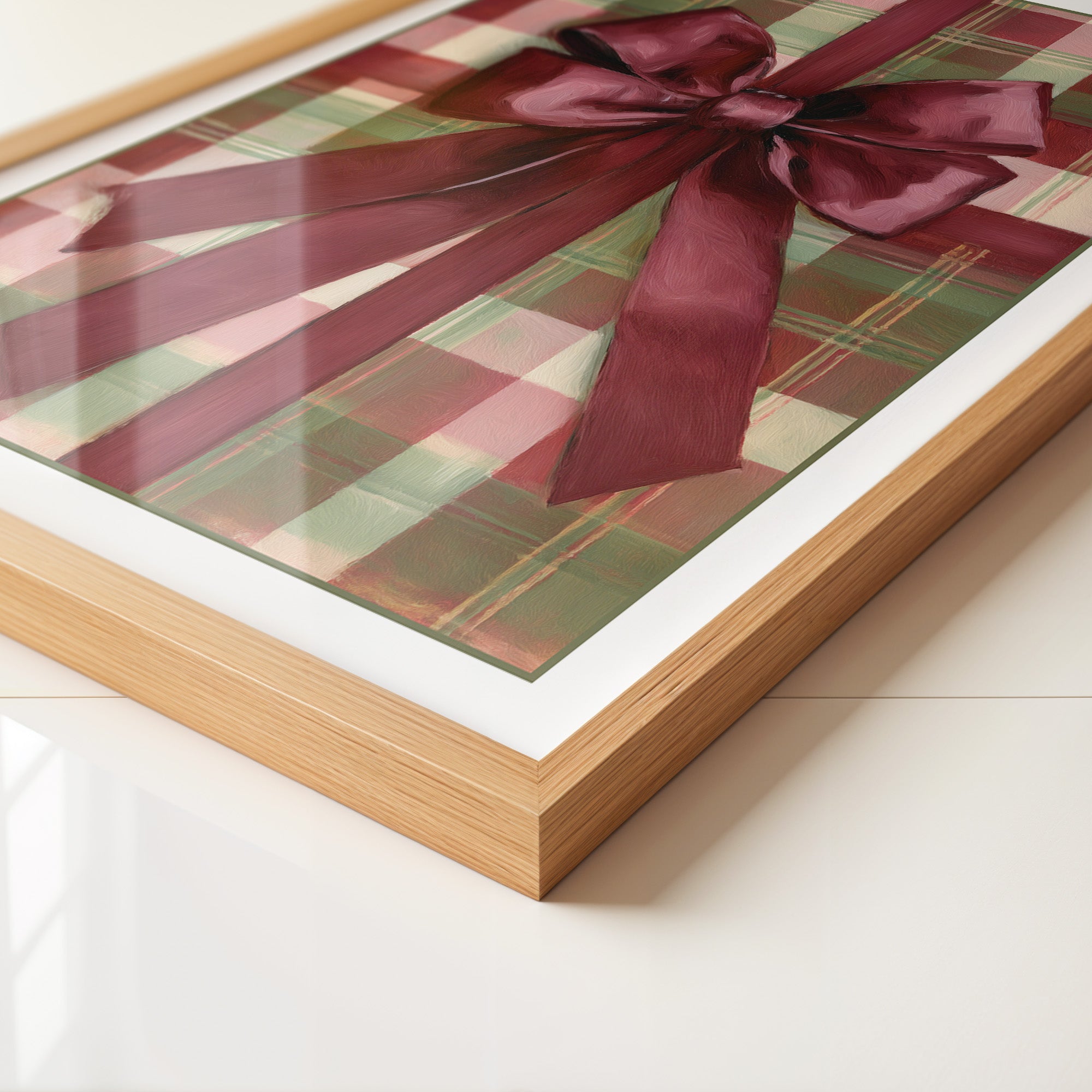 Geschenk Schleife Karomuster Retro