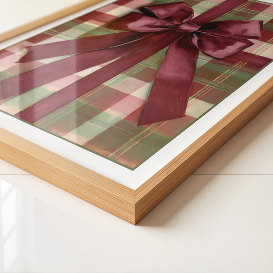 Geschenk Schleife Karomuster Retro