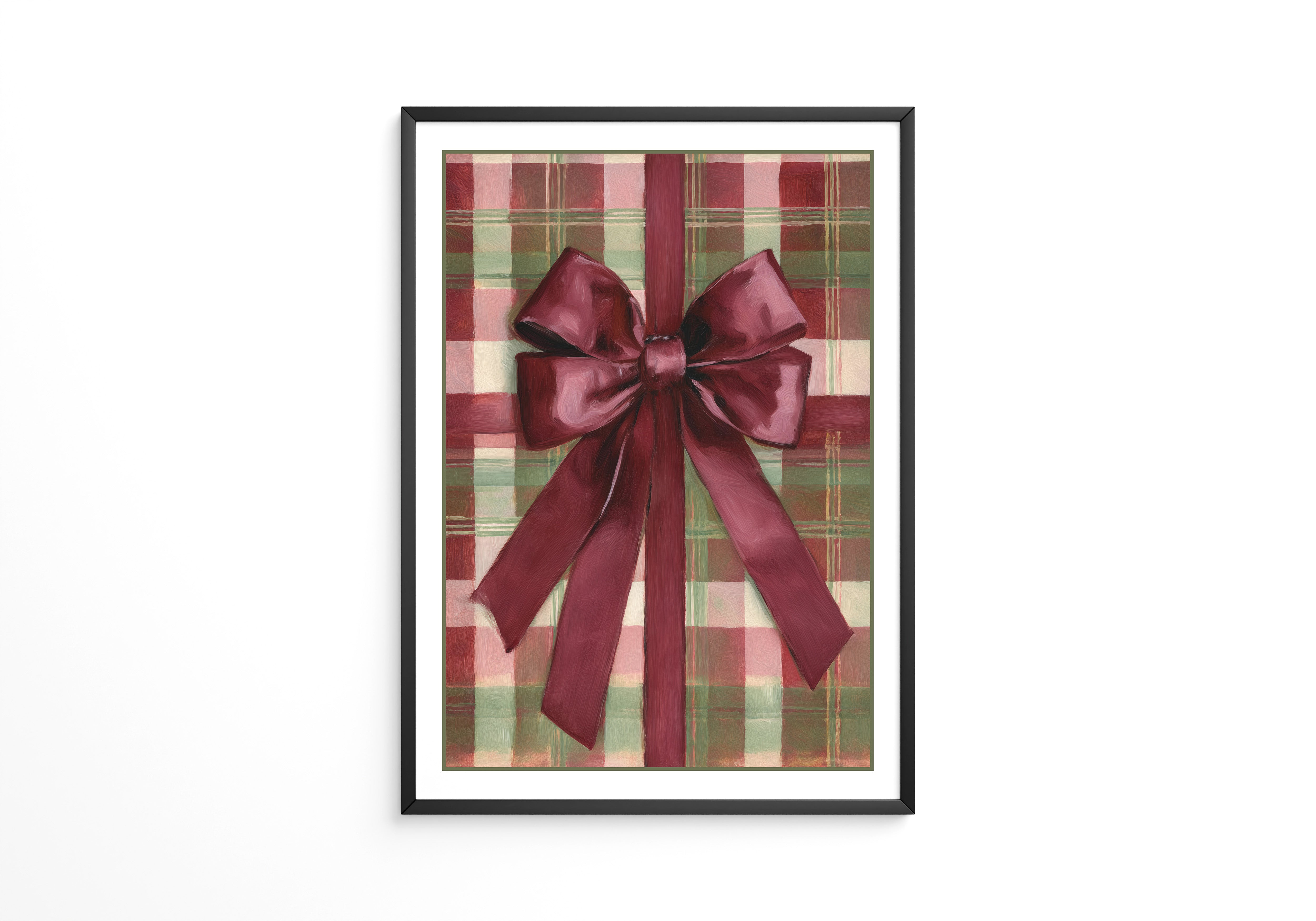 Geschenk Schleife Karomuster Retro