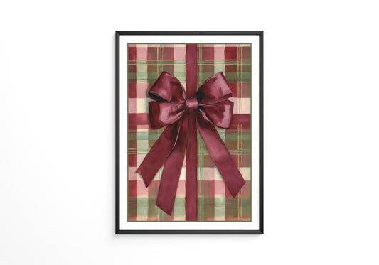 Geschenk Schleife Karomuster Retro