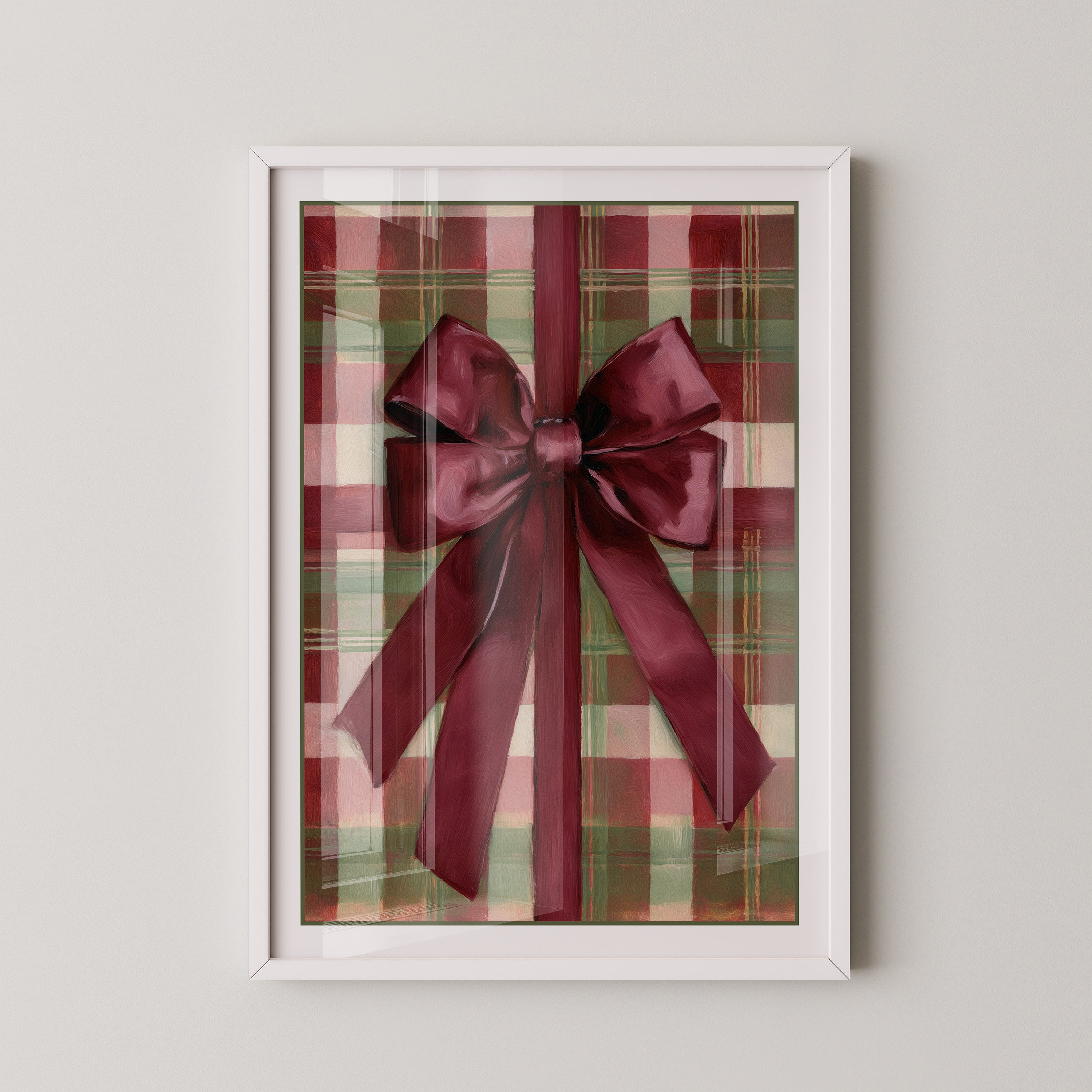 Geschenk Schleife Karomuster Retro