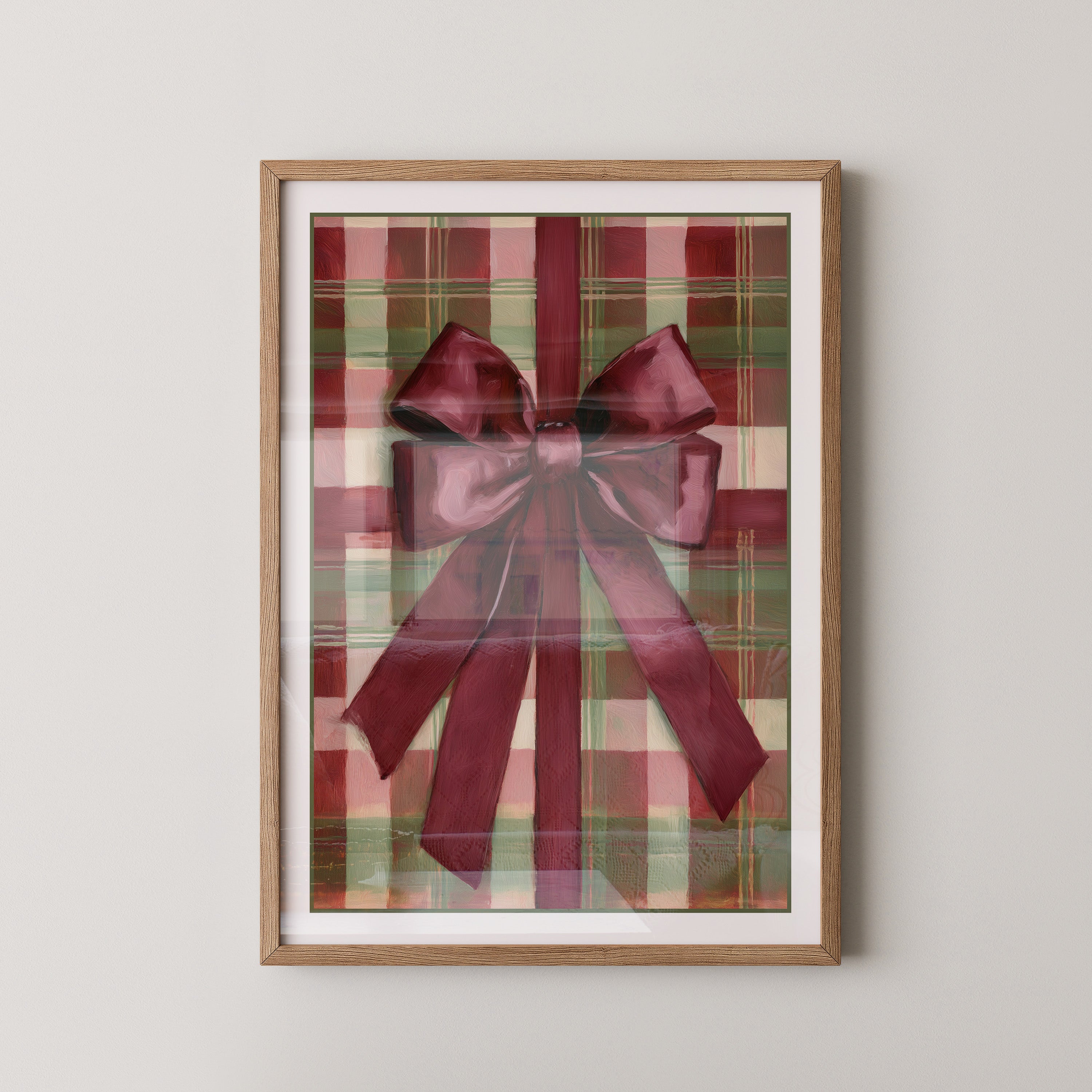 Geschenk Schleife Karomuster Retro