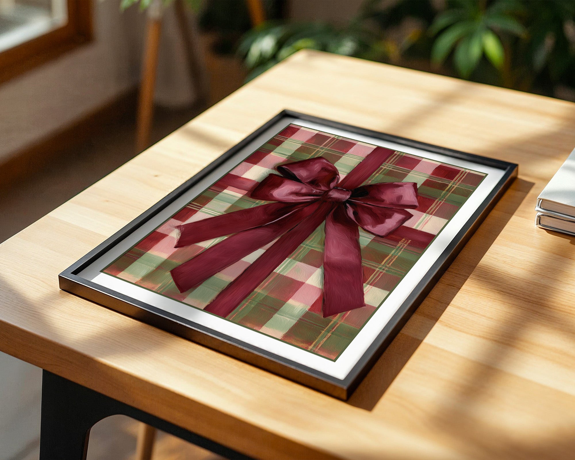 Geschenk Schleife Karomuster Retro