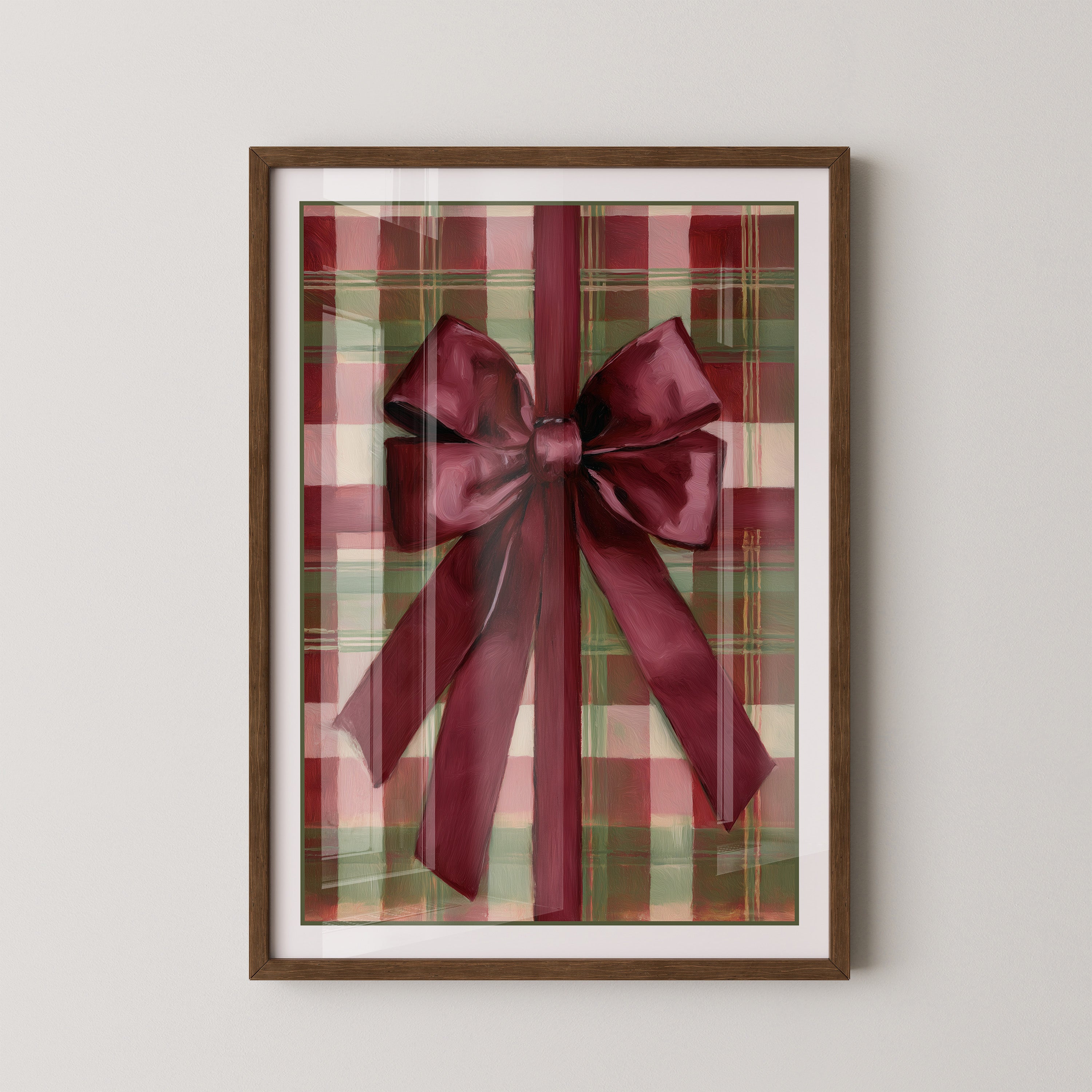 Geschenk Schleife Karomuster Retro