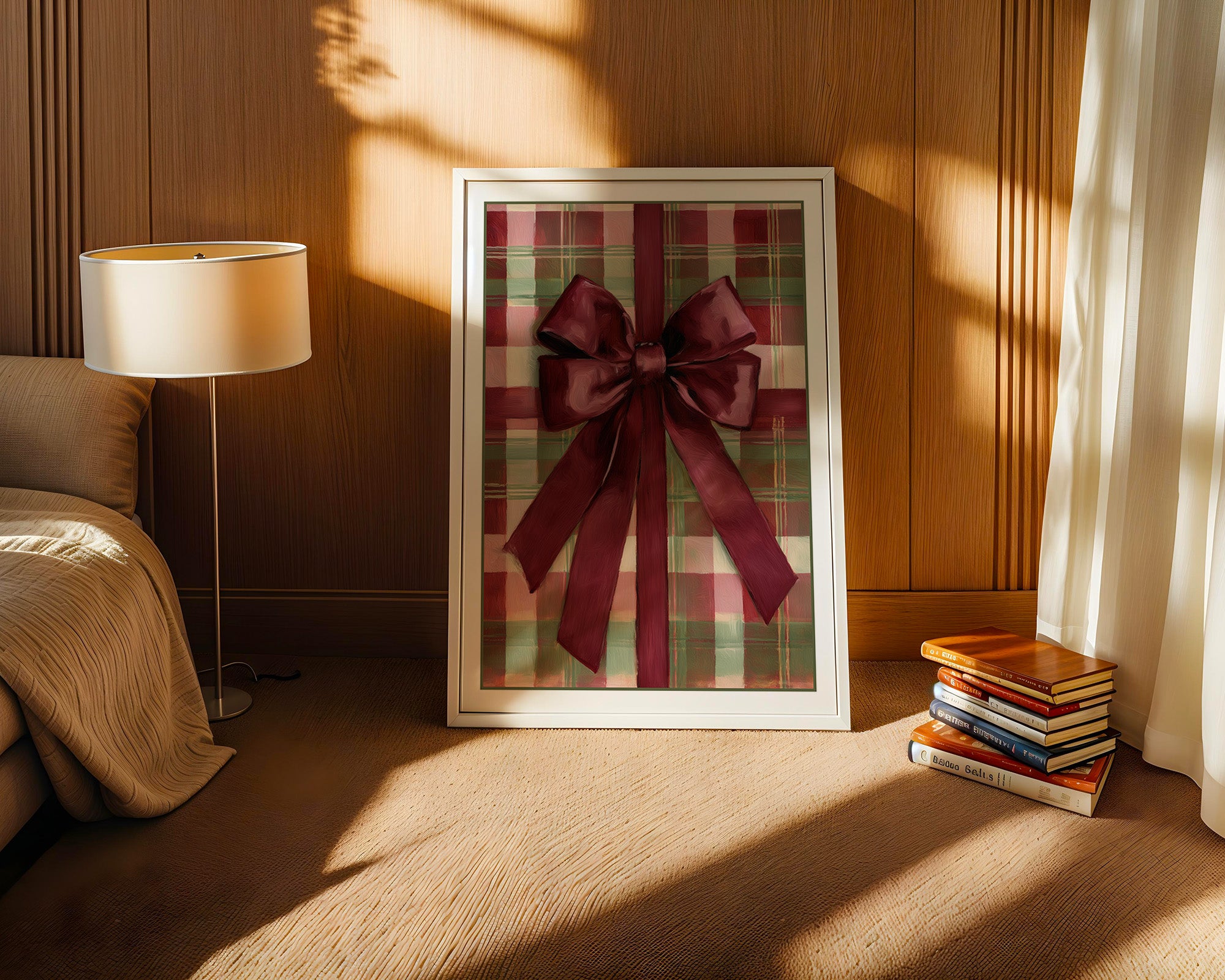 Geschenk Schleife Karomuster Retro