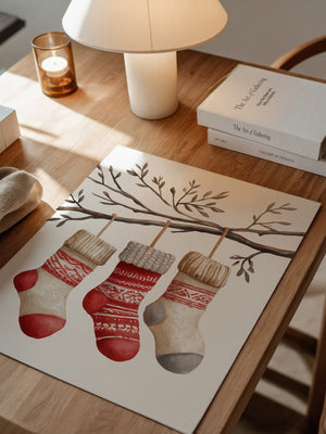 Weihnachtssocken Ast Aquarell
