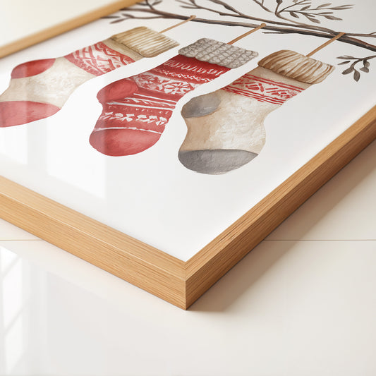 Weihnachtssocken Ast Aquarell