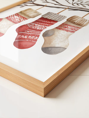 Weihnachtssocken Ast Aquarell