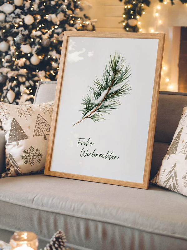 Tannenzweig Schnee Aquarell