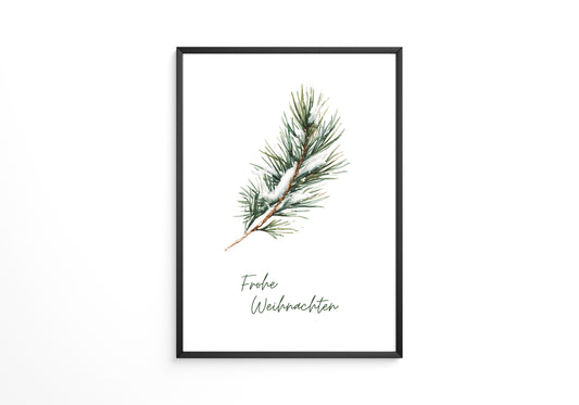 Tannenzweig Schnee Aquarell