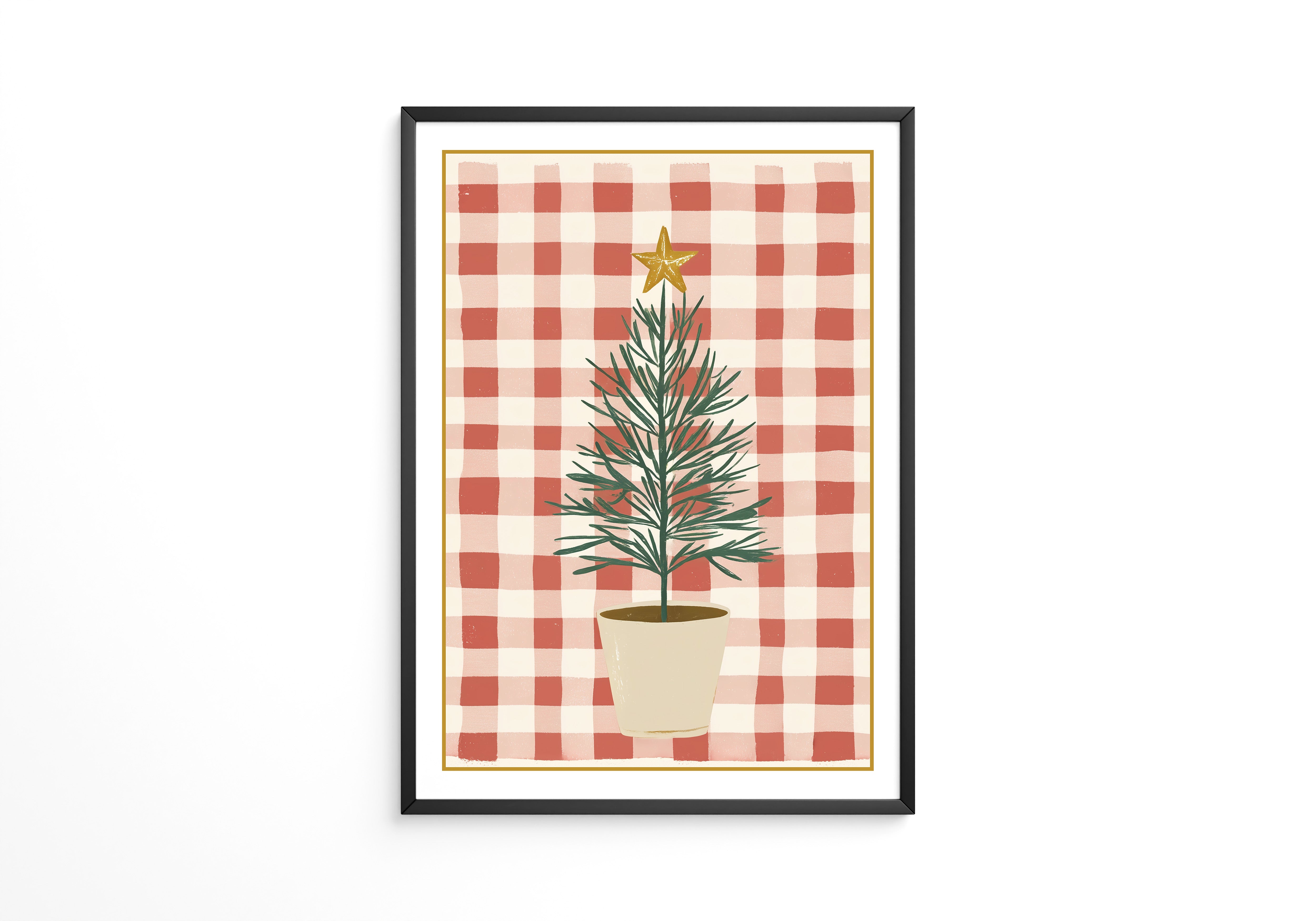 Mini-Tannenbaum Rot-Weiß Karo