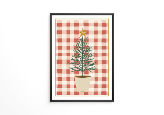 Mini-Tannenbaum Rot-Weiß Karo