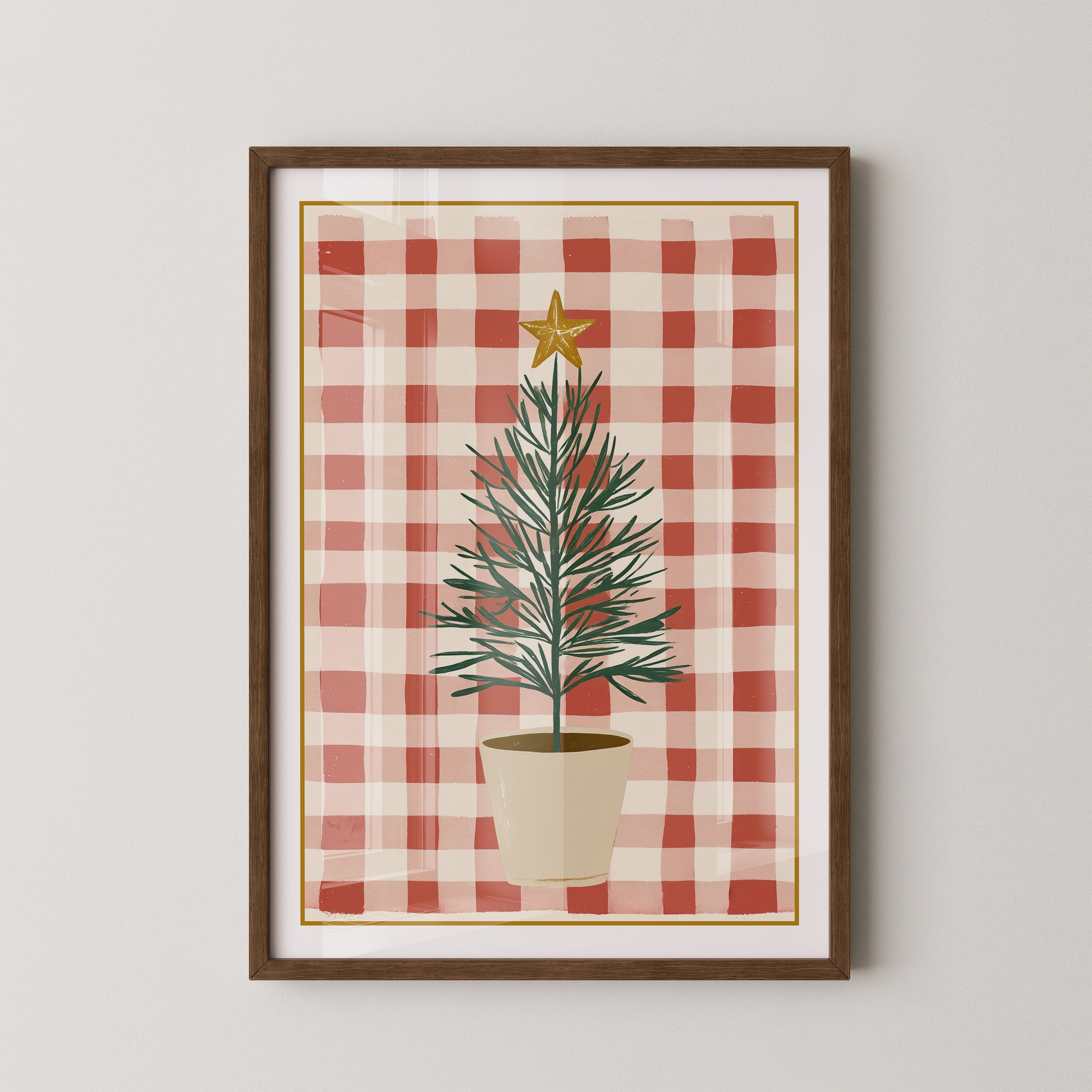 Mini-Tannenbaum Rot-Weiß Karo